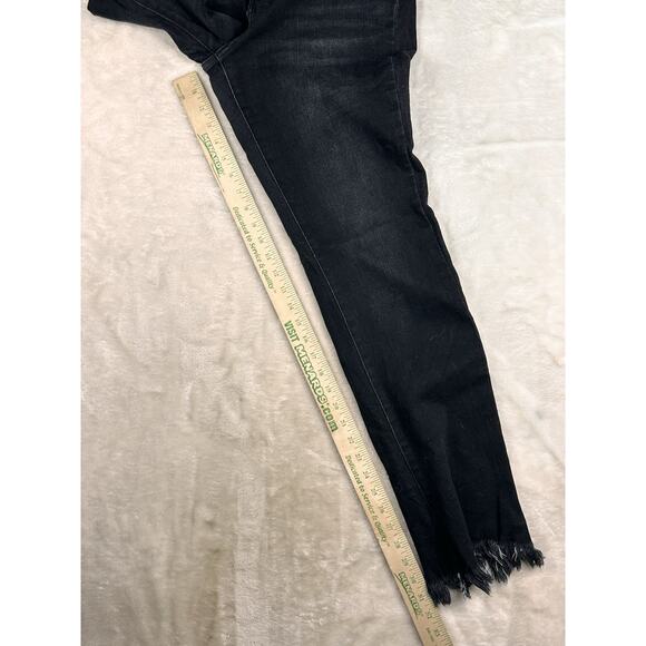KanCan Boot Cut Raw Hem Women's Size 29/31 Black jeans high rise 90's - Picture 6 of 11